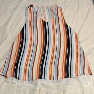 Cato silky pretty striped sleeveless top size Medium